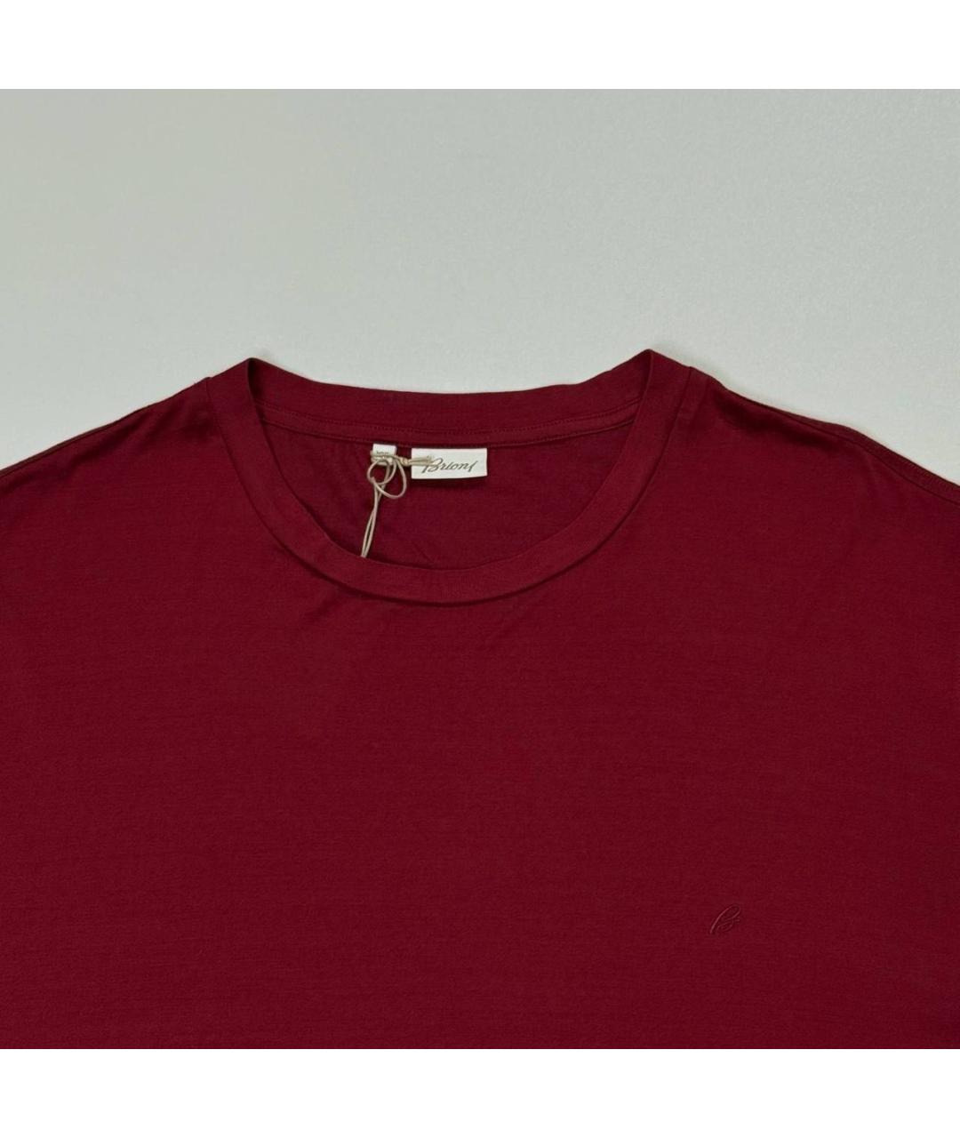 BRIONI Бордовая футболка, фото 2