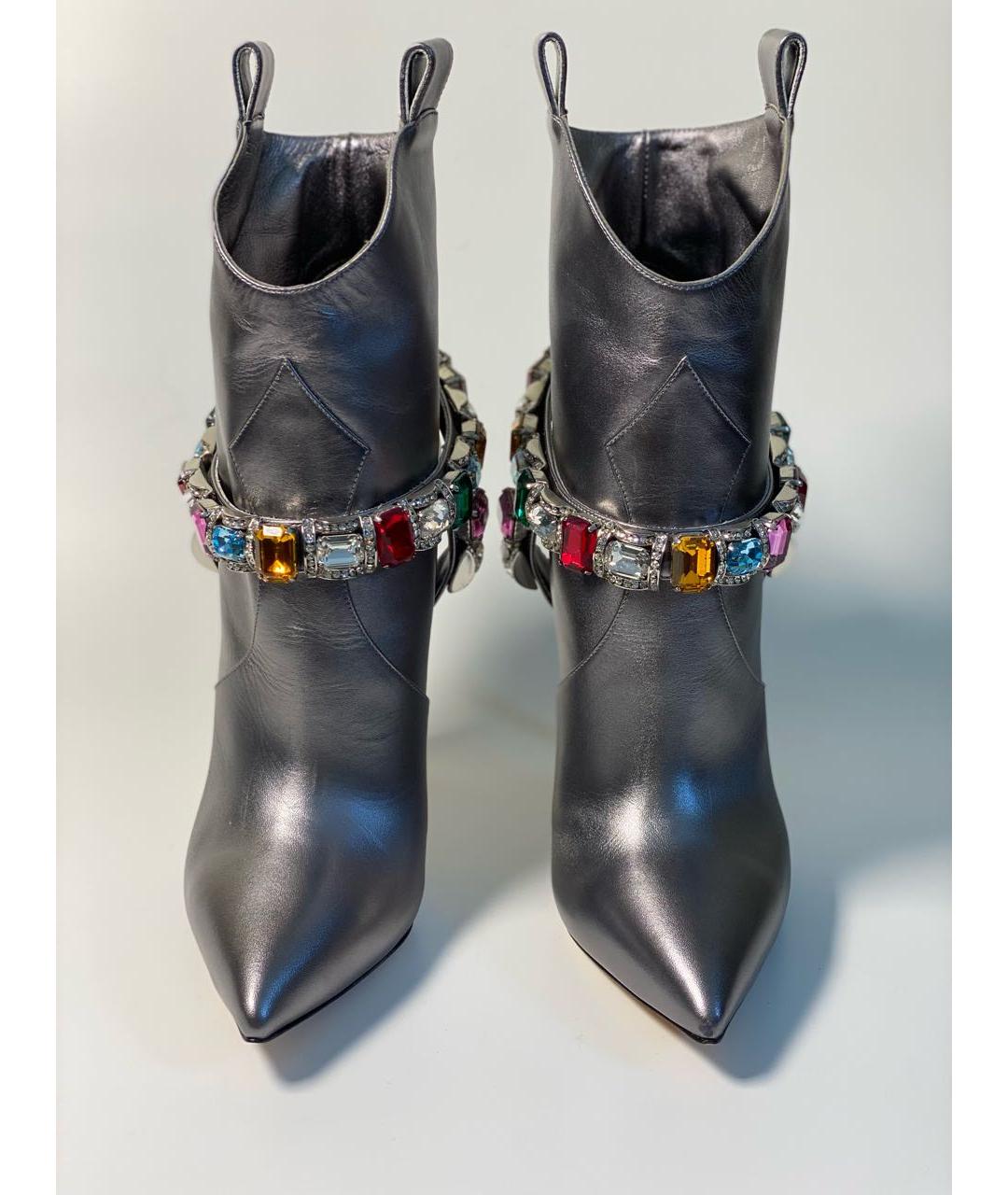 CASADEI Серебряные кожаные ботильоны, фото 2