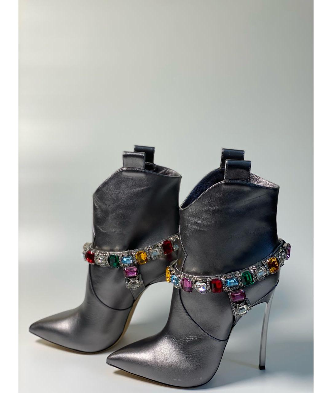 CASADEI Серебряные кожаные ботильоны, фото 5