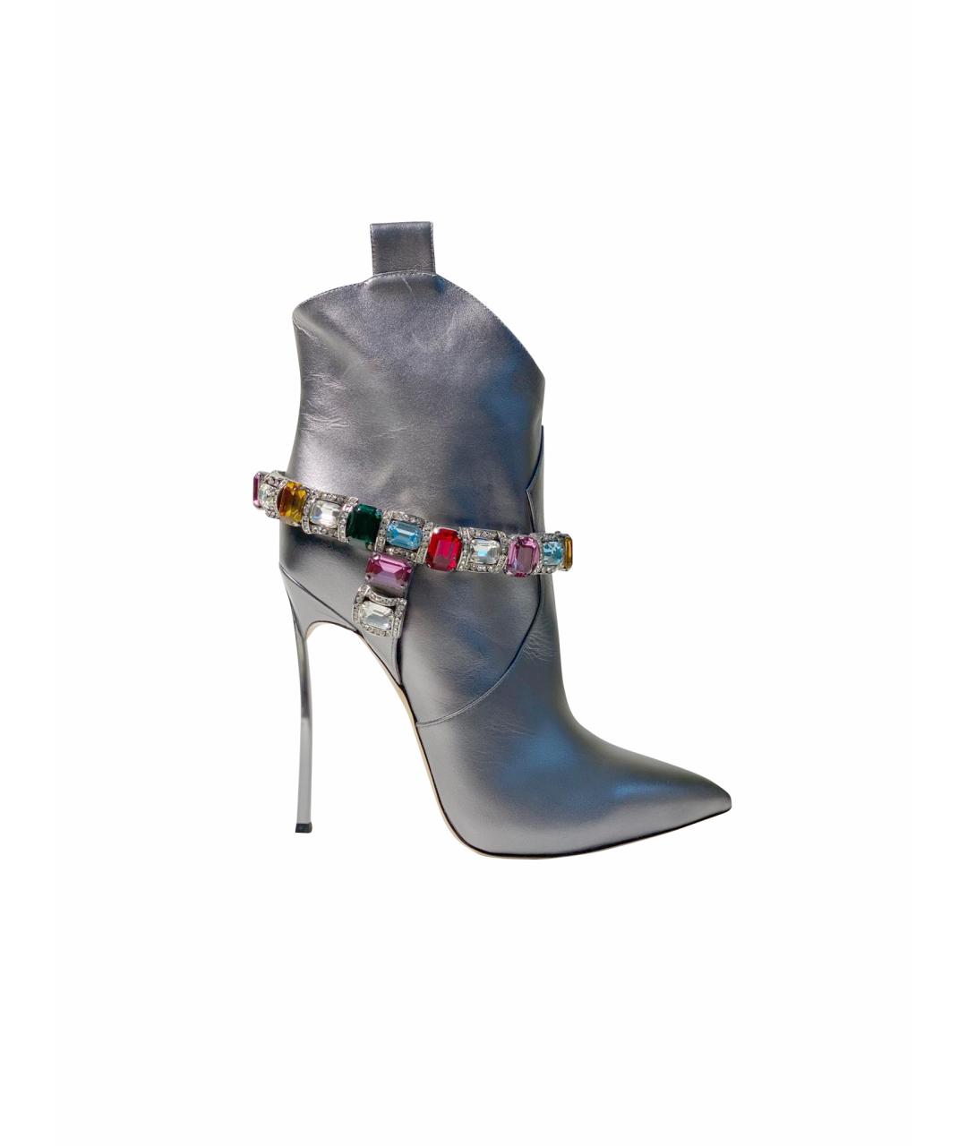 CASADEI Серебряные кожаные ботильоны, фото 1