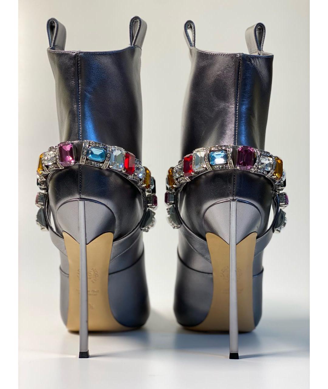 CASADEI Серебряные кожаные ботильоны, фото 4