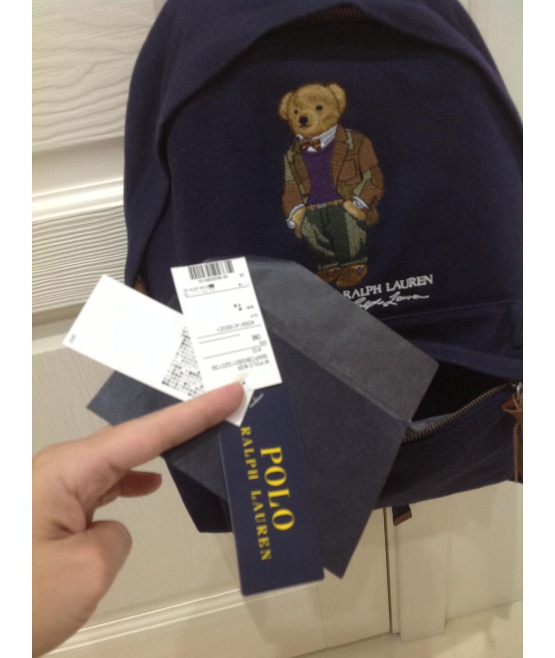 POLO RALPH LAUREN Синий хлопковый рюкзак, фото 9