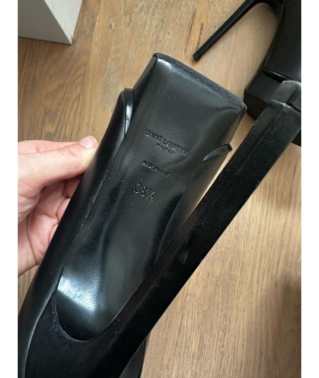 SAINT LAURENT Черные кожаные туфли, фото 8
