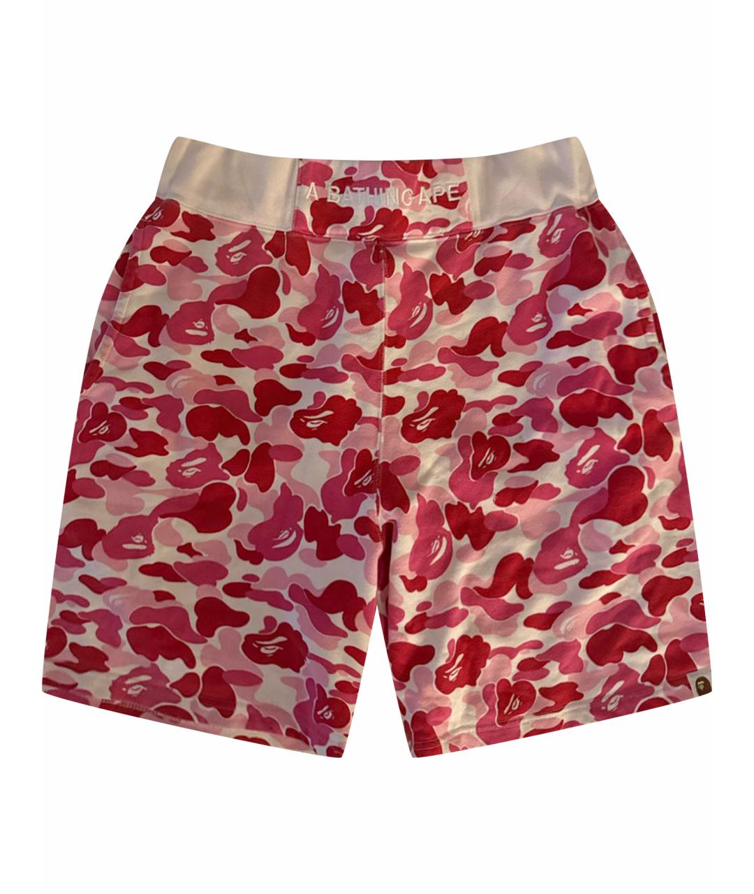 A BATHING APE Розовые хлопковые шорты, фото 1