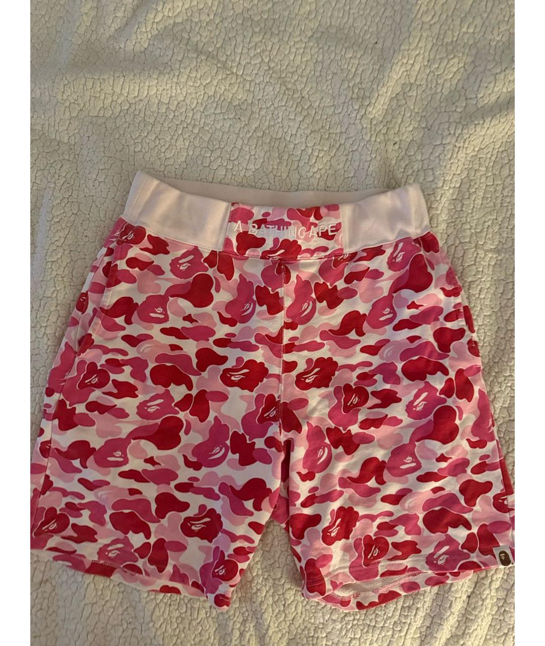 A BATHING APE Розовые хлопковые шорты, фото 5