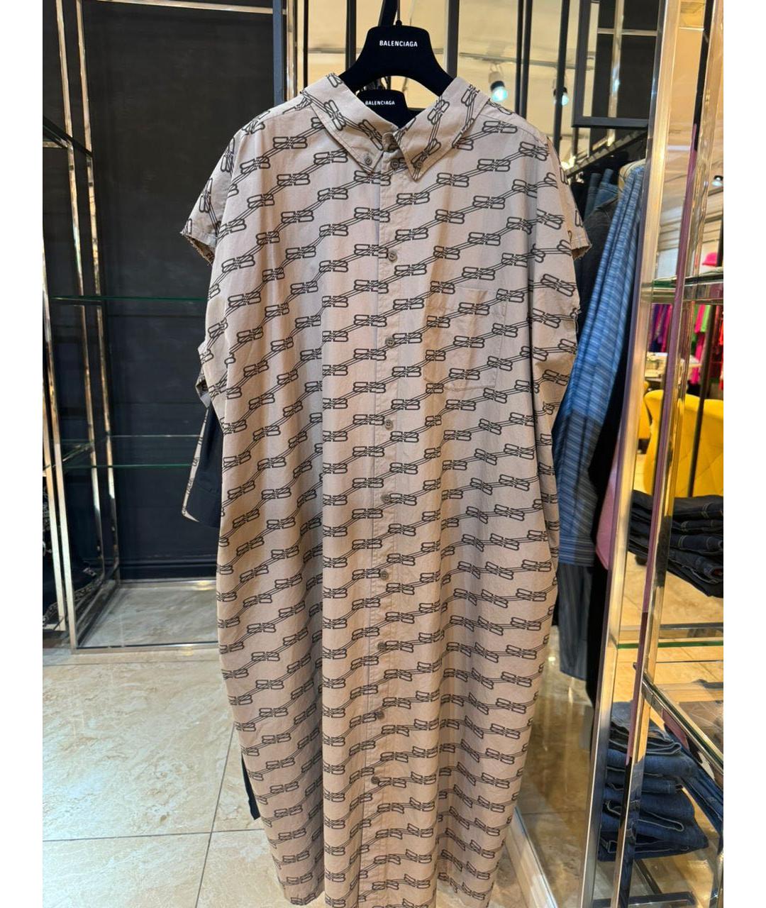 BALENCIAGA Бежевое повседневное платье, фото 3