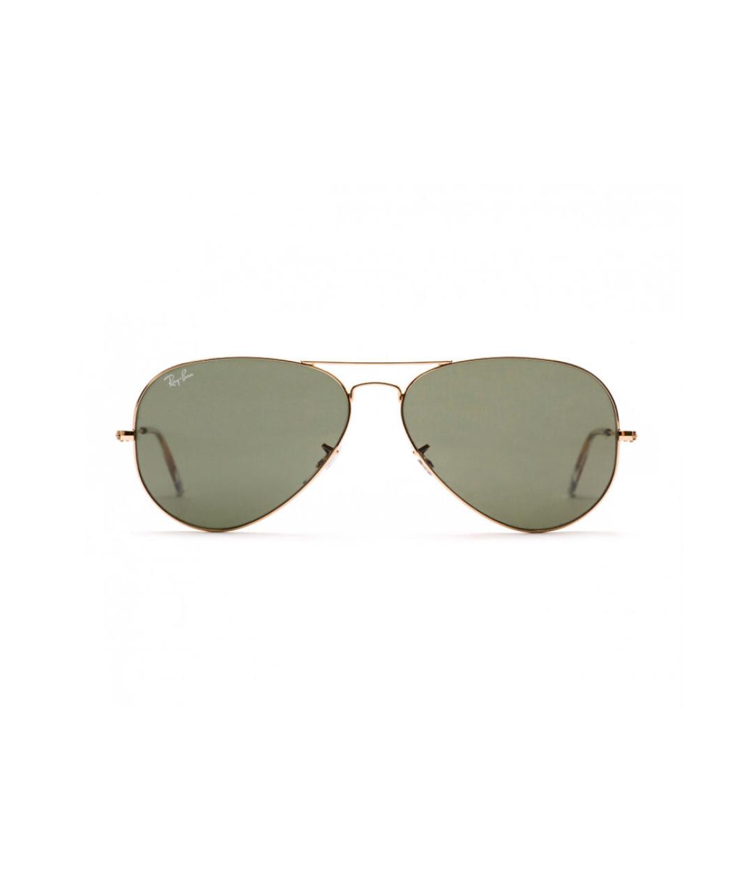 RAY BAN Золотые металлические солнцезащитные очки, фото 1