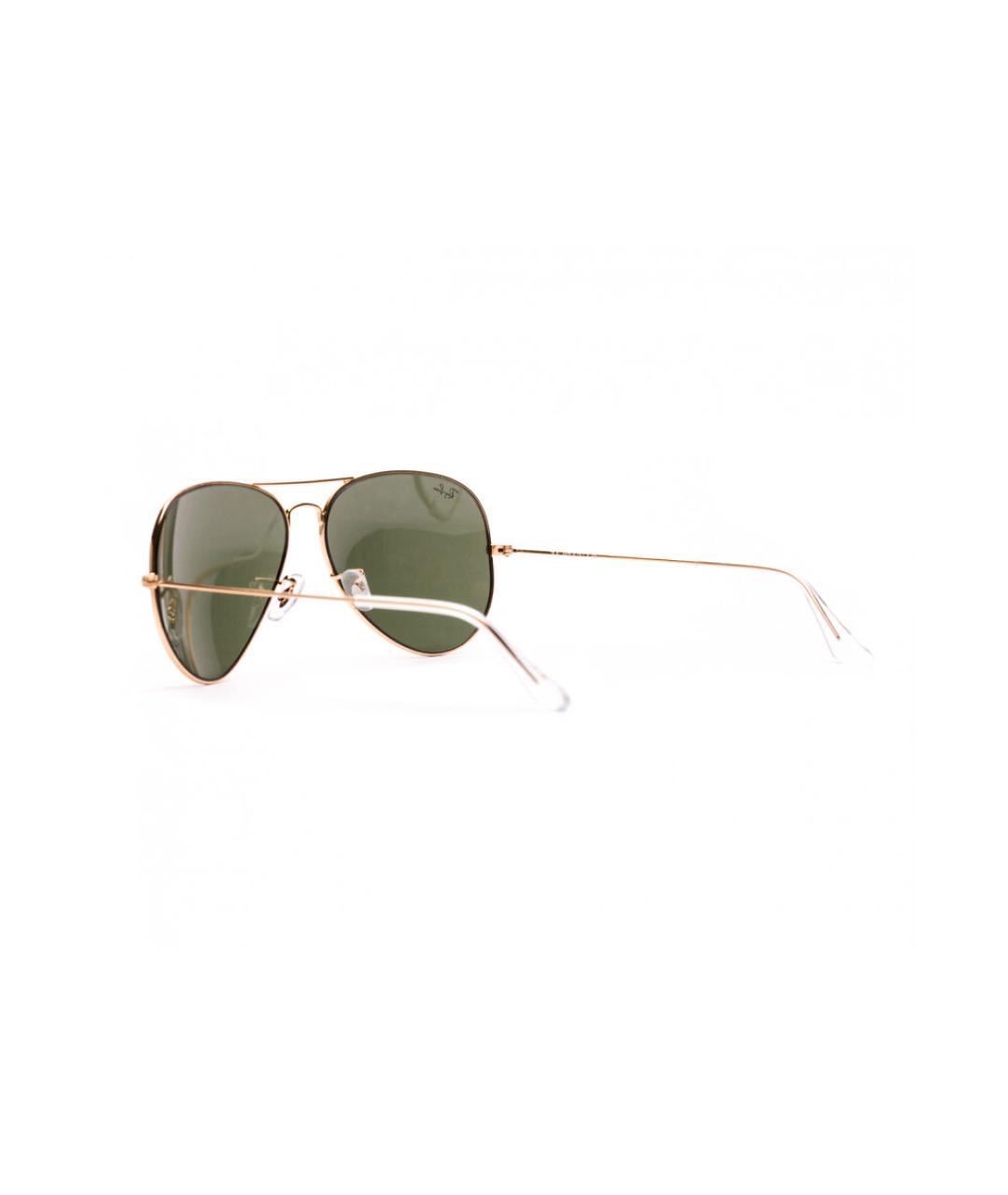 RAY BAN Золотые металлические солнцезащитные очки, фото 5
