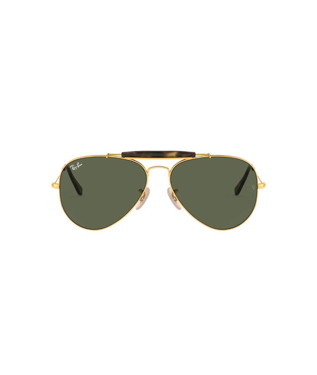 RAY BAN Золотые металлические солнцезащитные очки, фото 2