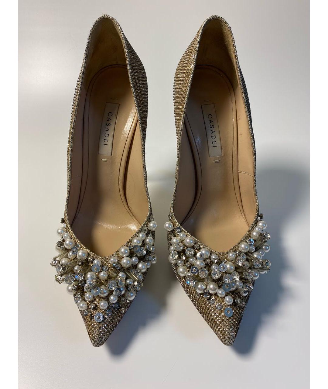 CASADEI Золотые кожаные туфли, фото 8