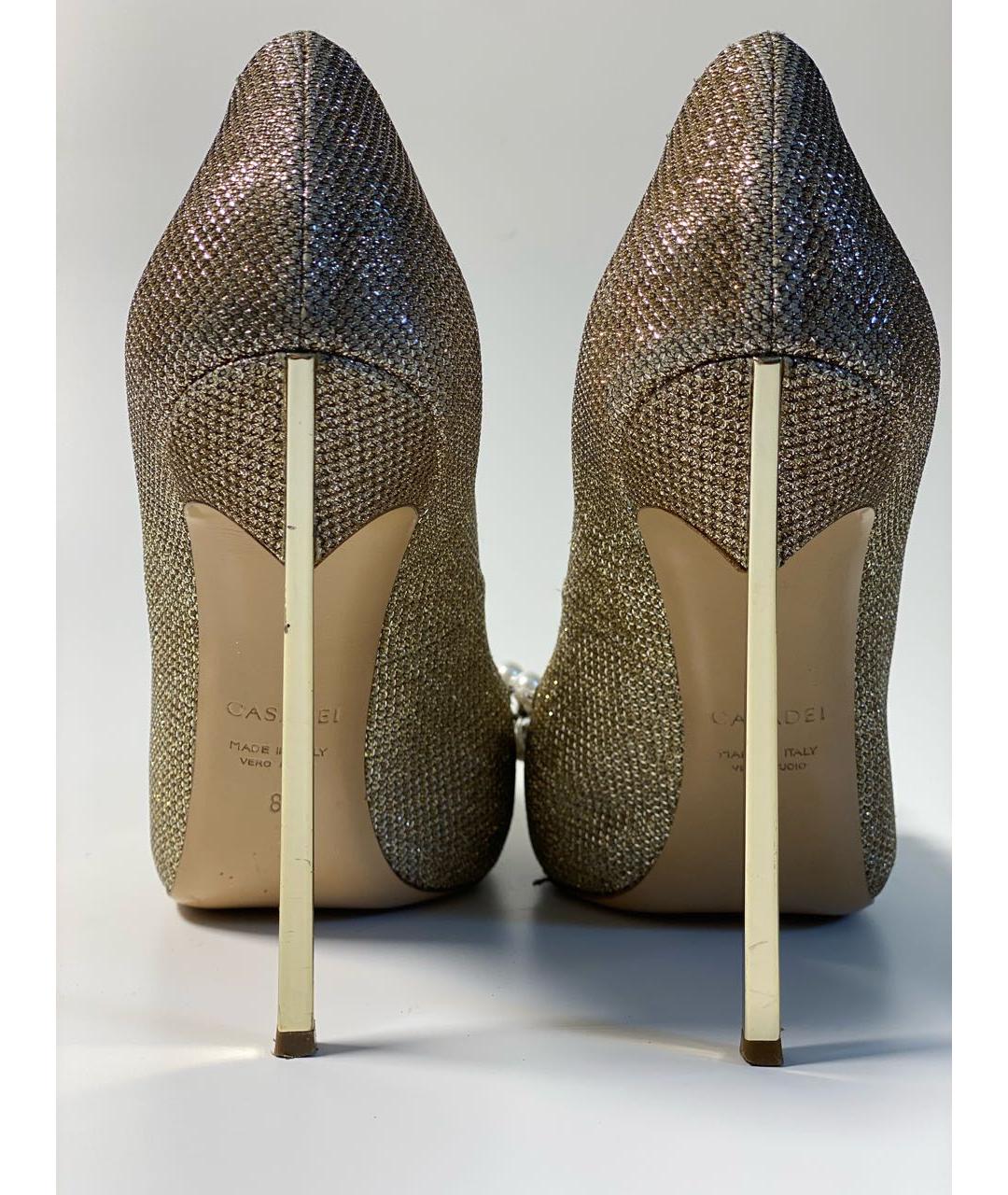 CASADEI Золотые кожаные туфли, фото 4