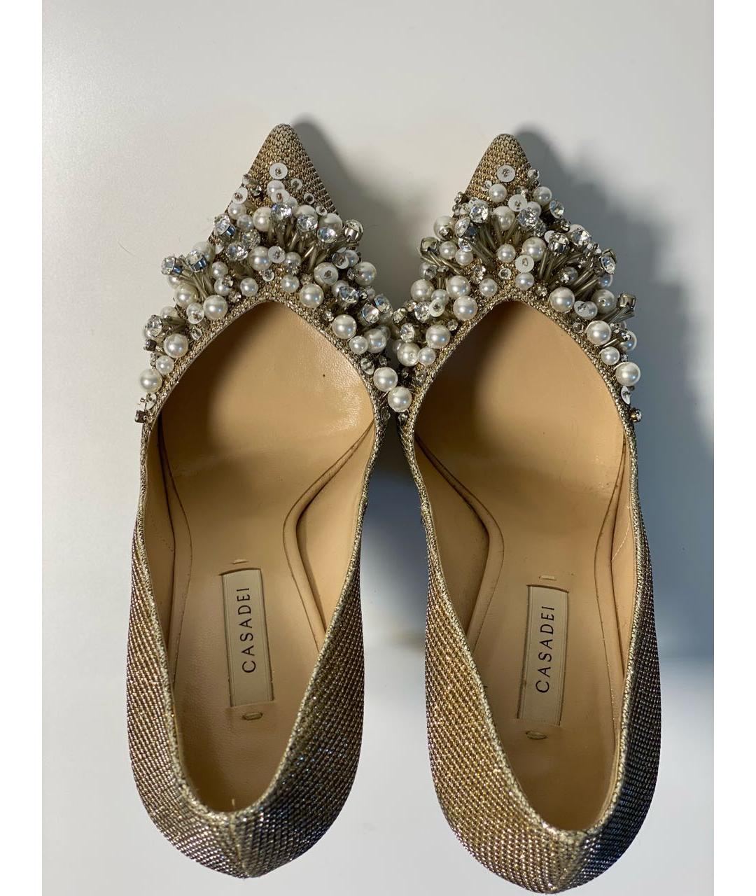 CASADEI Золотые кожаные туфли, фото 3