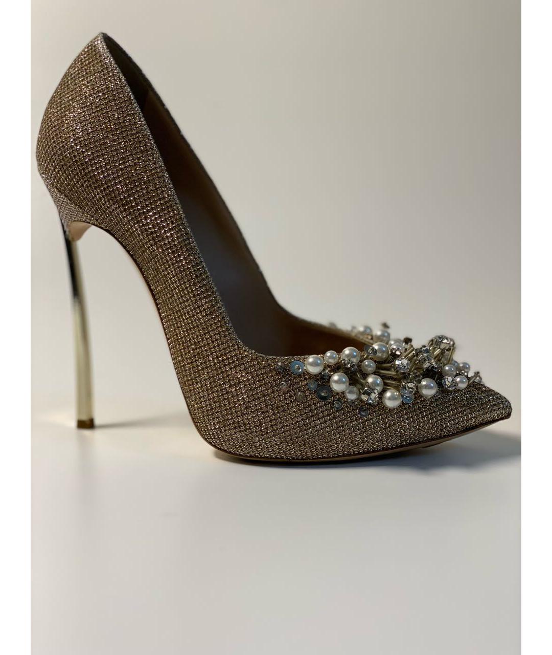 CASADEI Золотые кожаные туфли, фото 9