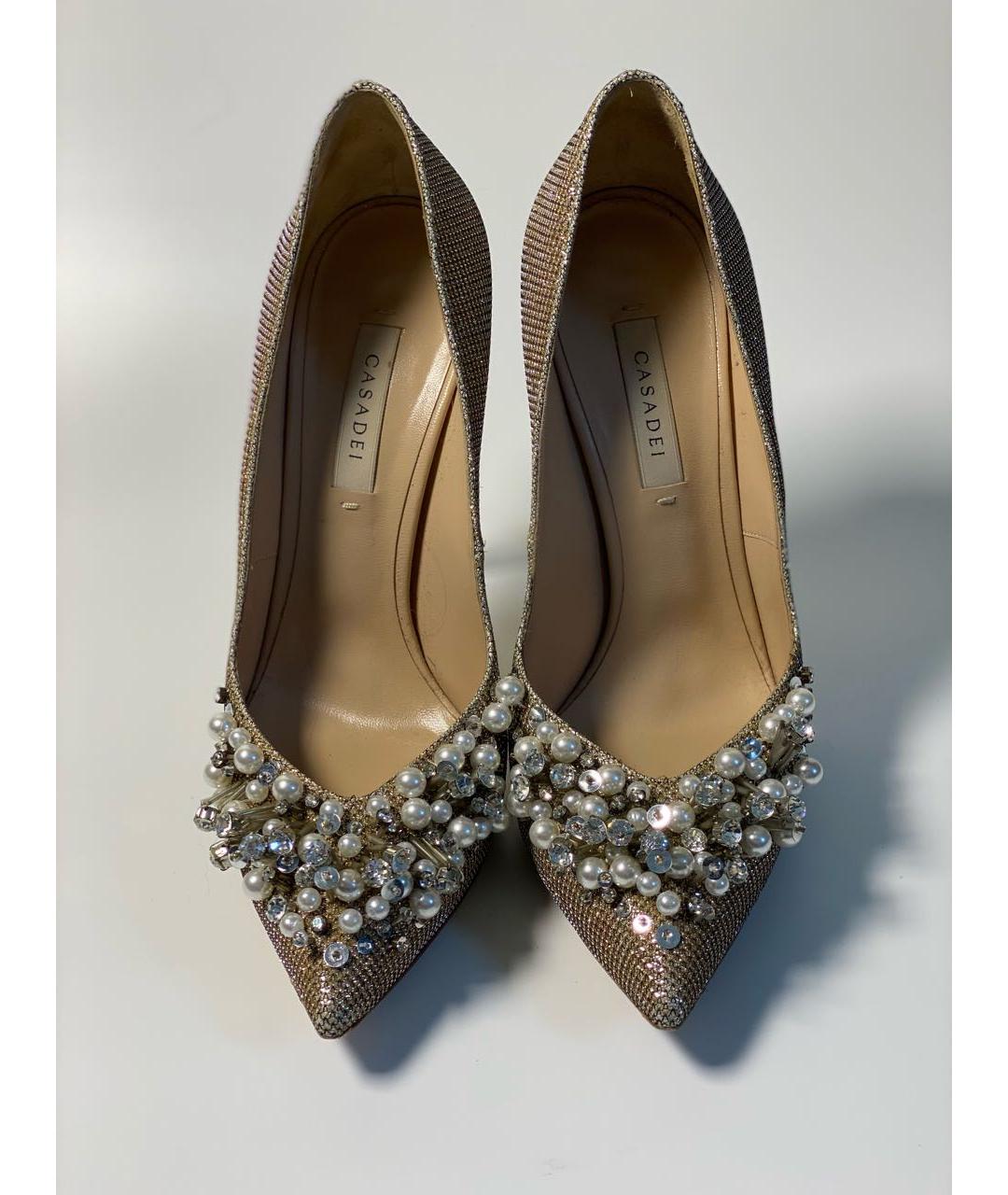 CASADEI Золотые кожаные туфли, фото 2