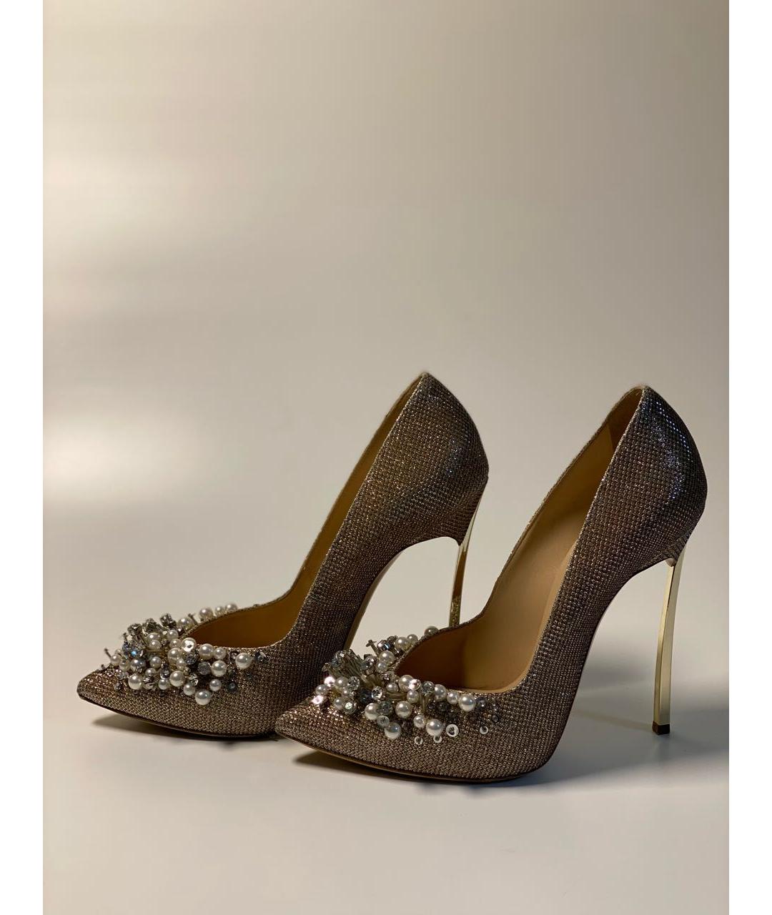 CASADEI Золотые кожаные туфли, фото 5