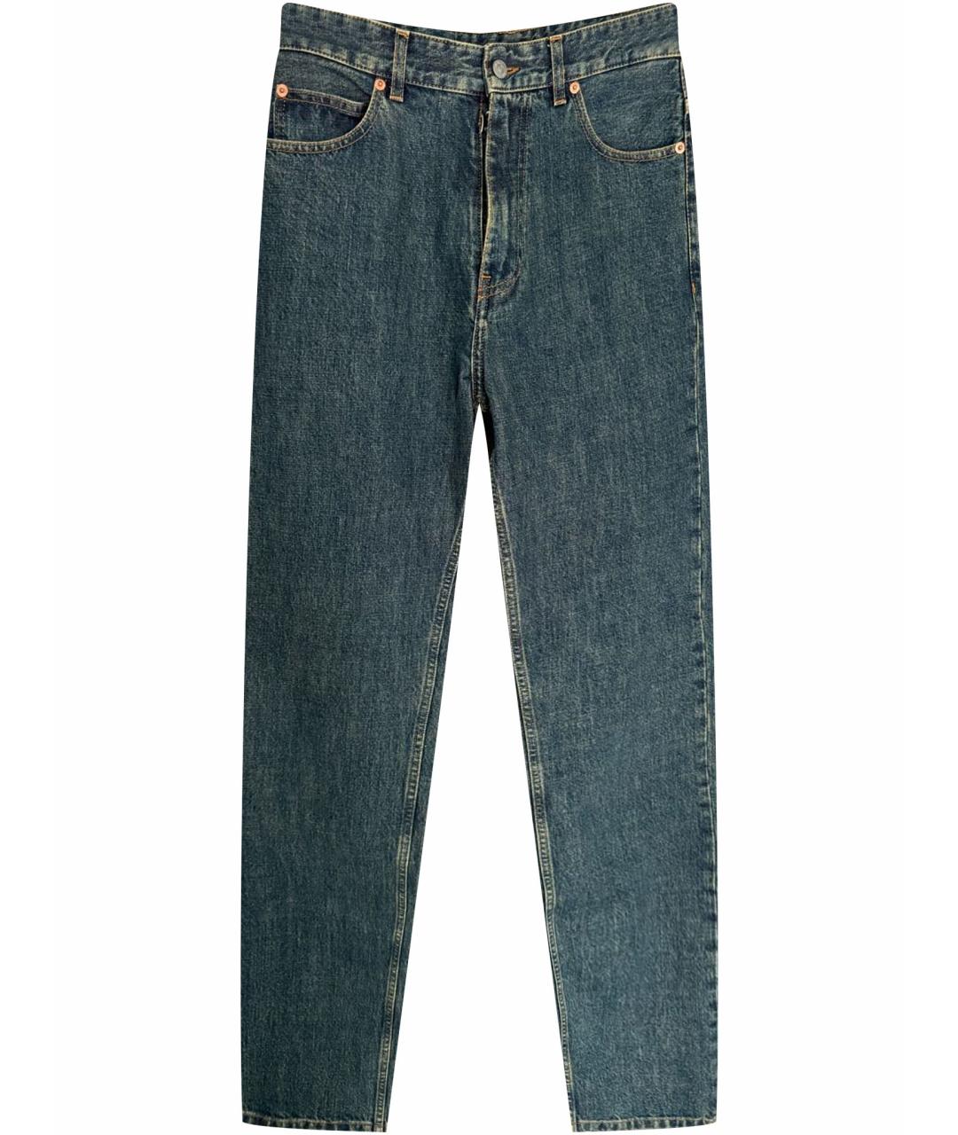 MAISON MARGIELA Синие хлопковые прямые джинсы, фото 1