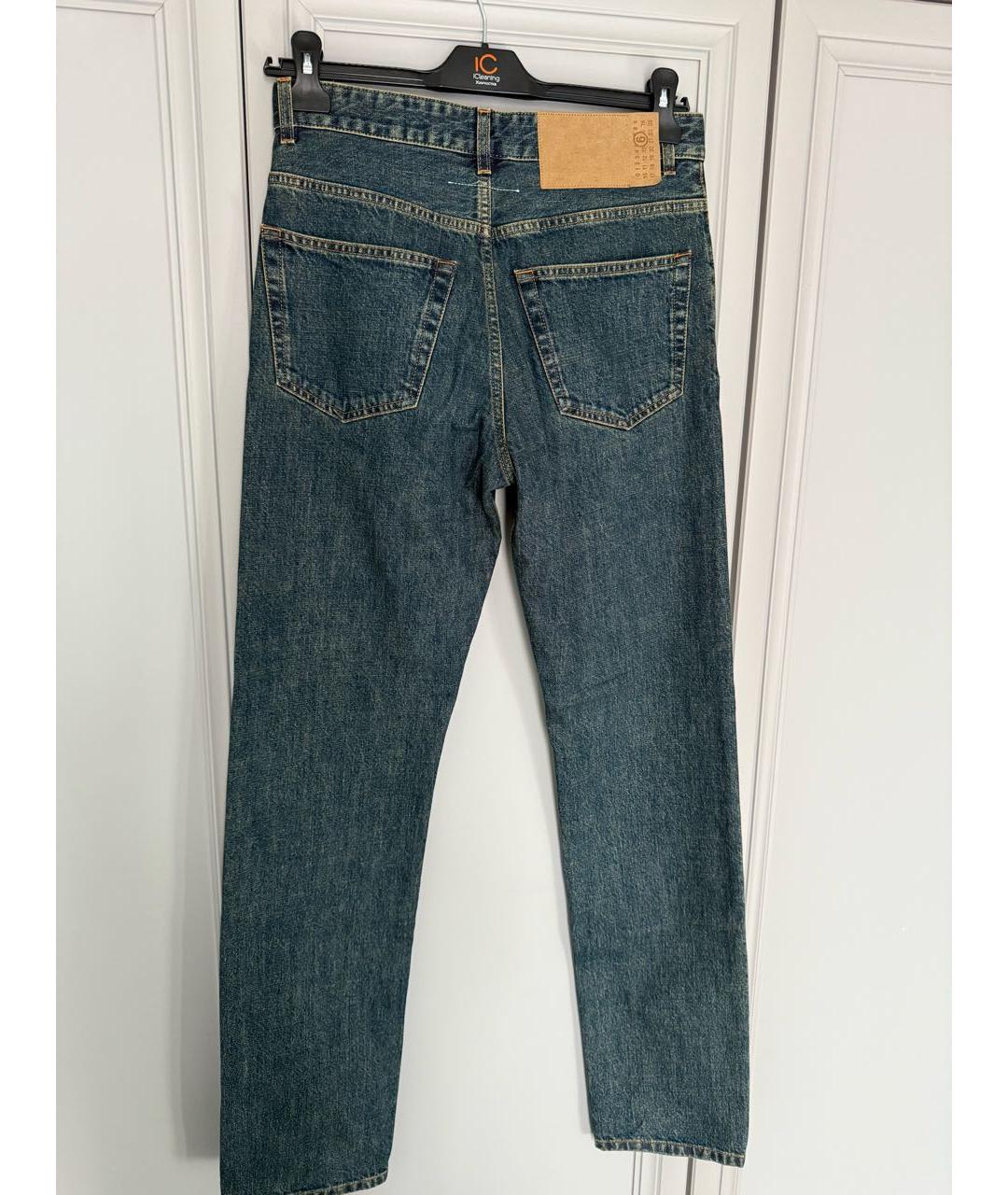 MAISON MARGIELA Синие хлопковые прямые джинсы, фото 2