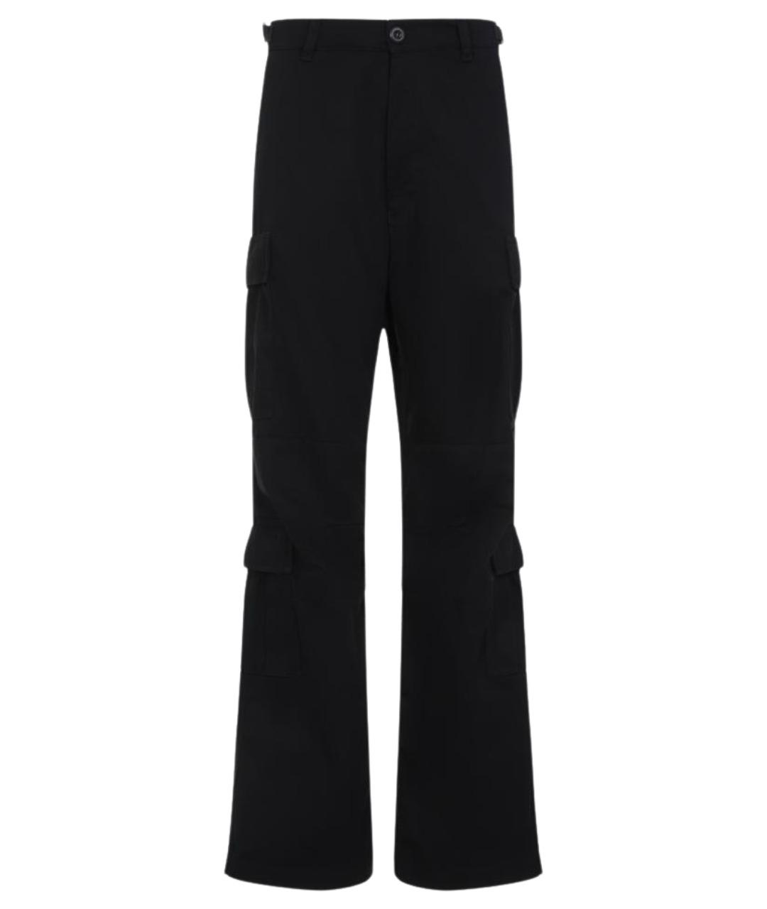 BALENCIAGA Черные полиэстеровые прямые брюки, фото 3