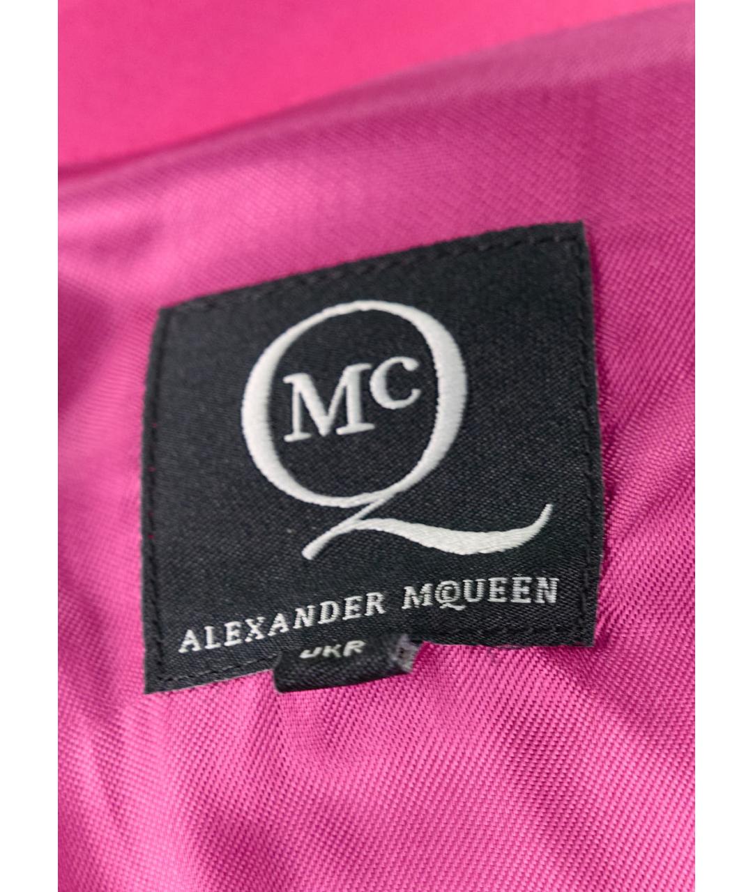 ALEXANDER MCQUEEN Фуксия полиэстеровое повседневное платье, фото 5