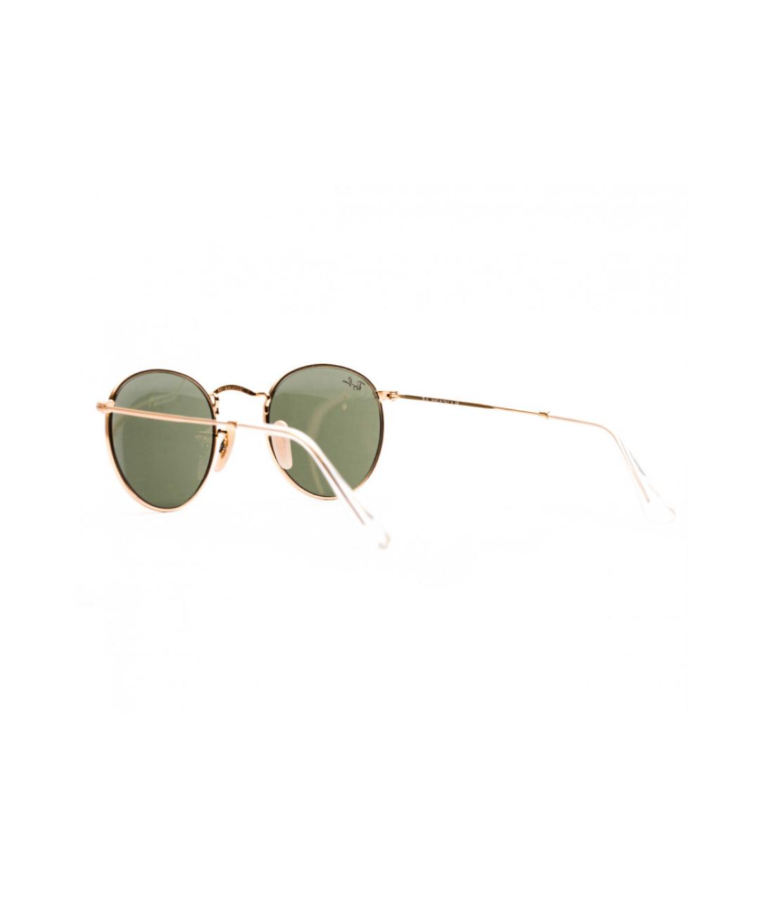 RAY BAN Золотые металлические солнцезащитные очки, фото 5