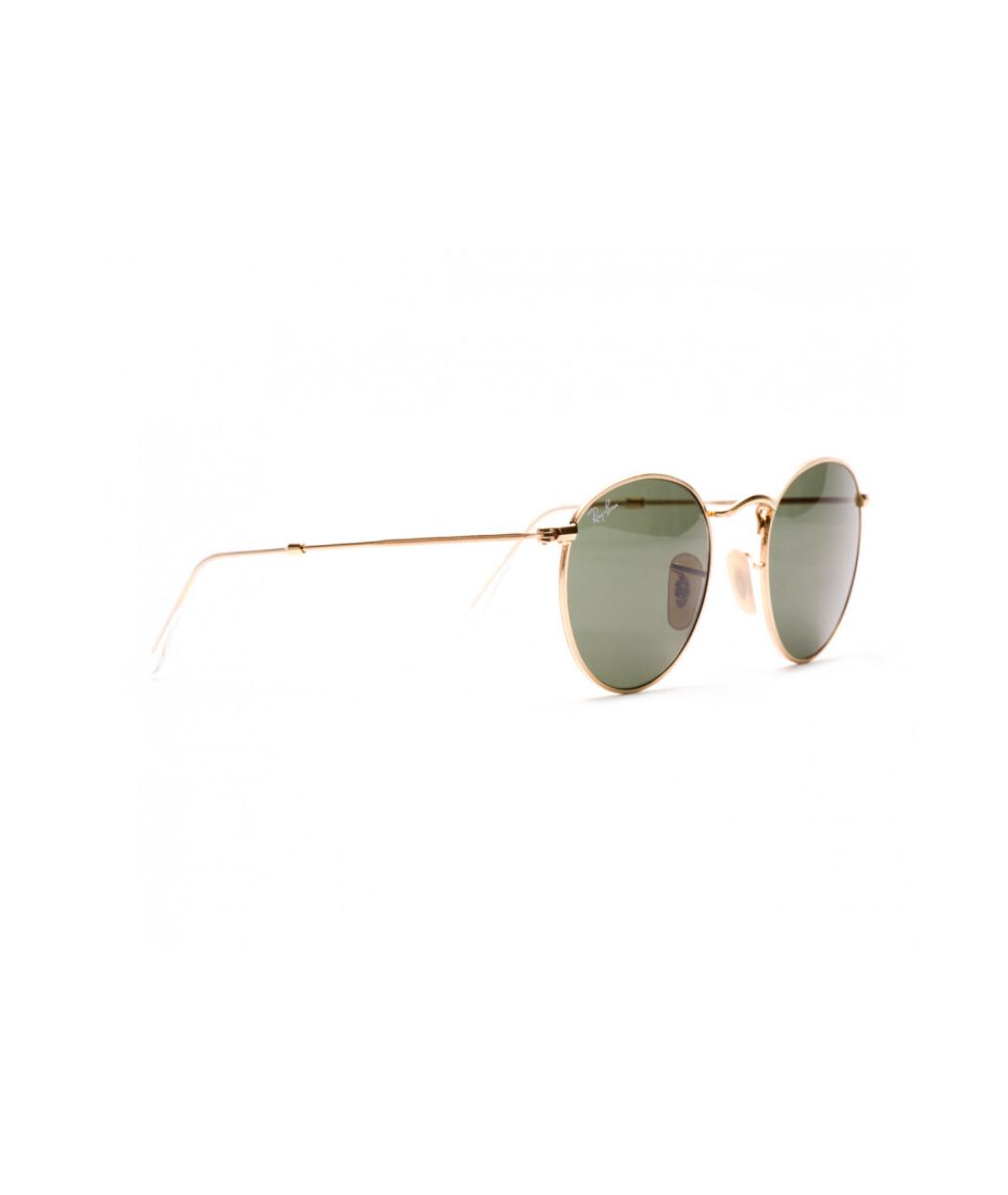 RAY BAN Золотые металлические солнцезащитные очки, фото 2