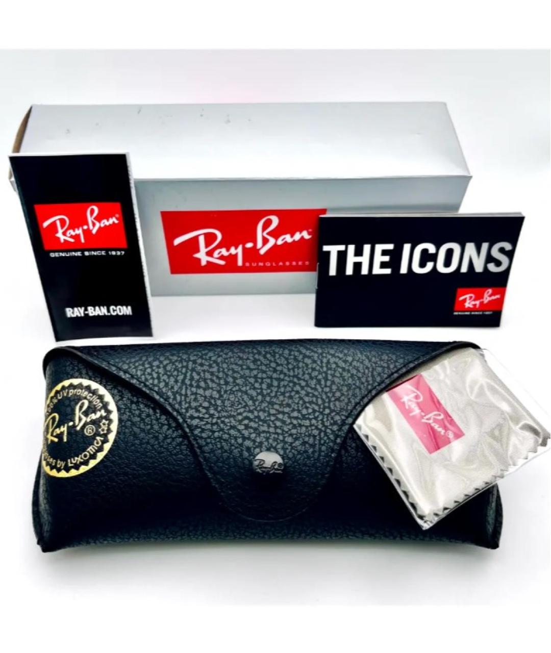 RAY BAN Золотые металлические солнцезащитные очки, фото 4