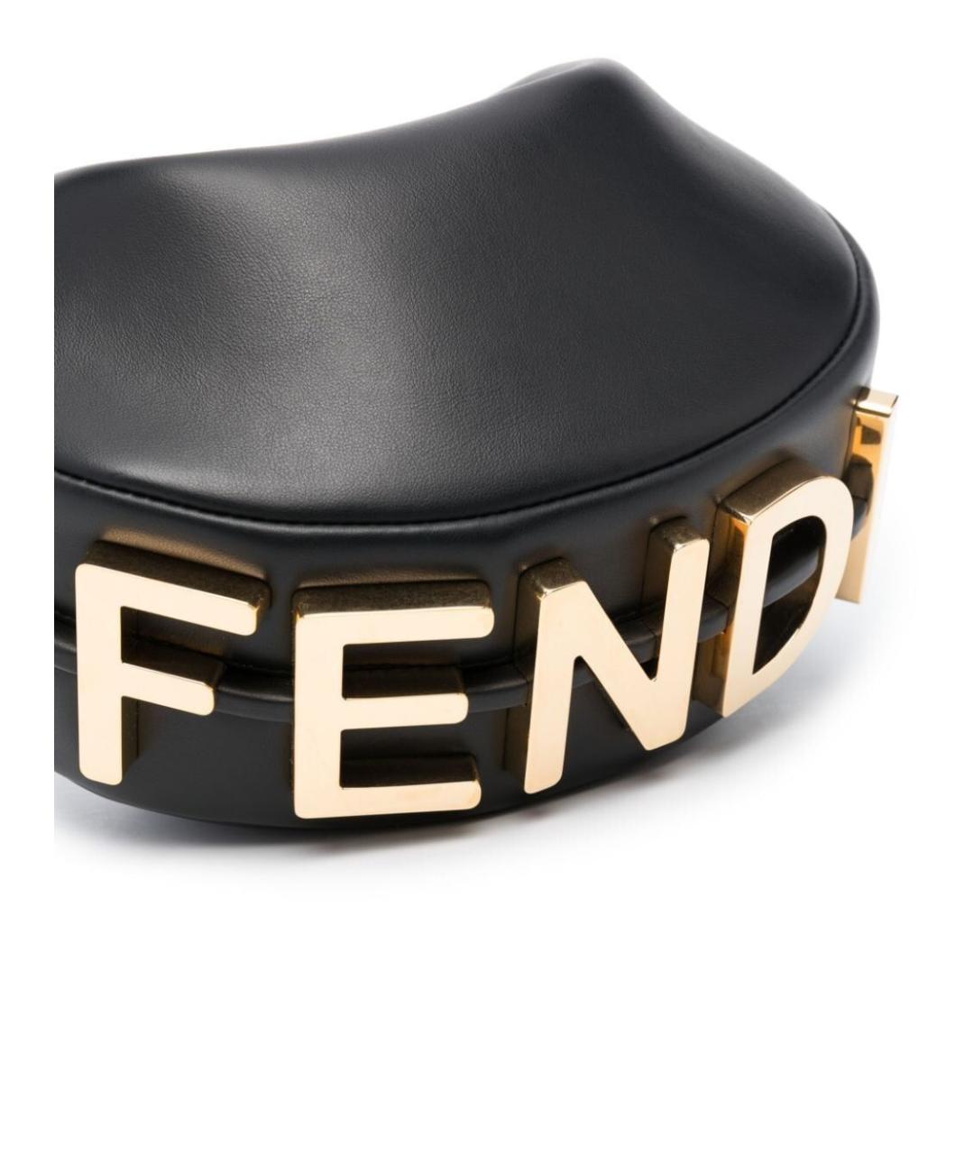 FENDI Черная кожаная сумка с короткими ручками, фото 4