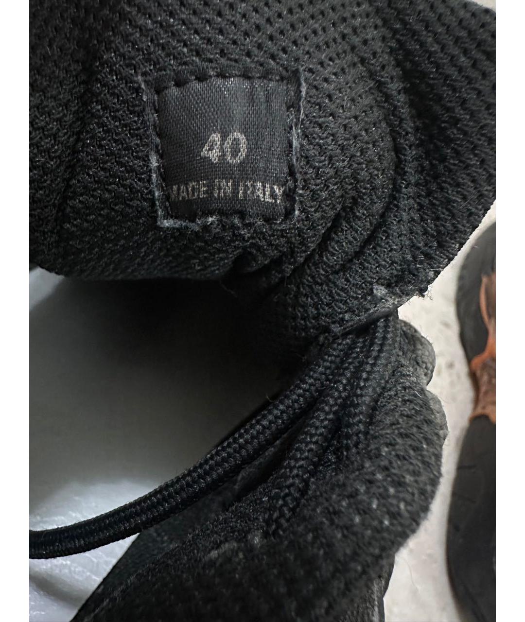 MAISON MARGIELA Черные низкие кроссовки / кеды из искусственной кожи, фото 5