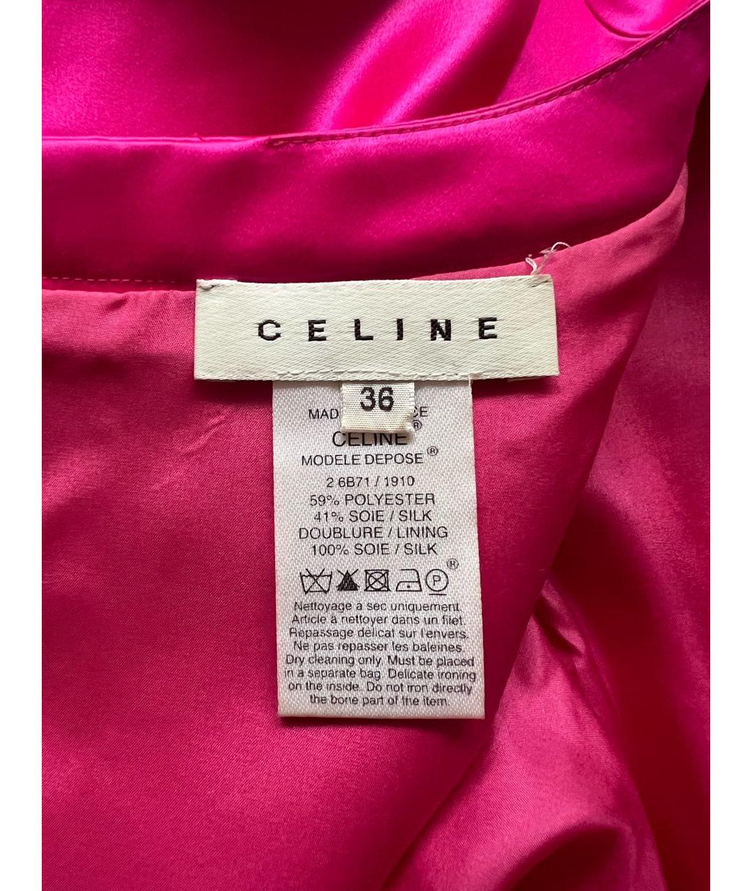 CELINE Розовое полиэстеровое вечернее платье, фото 5