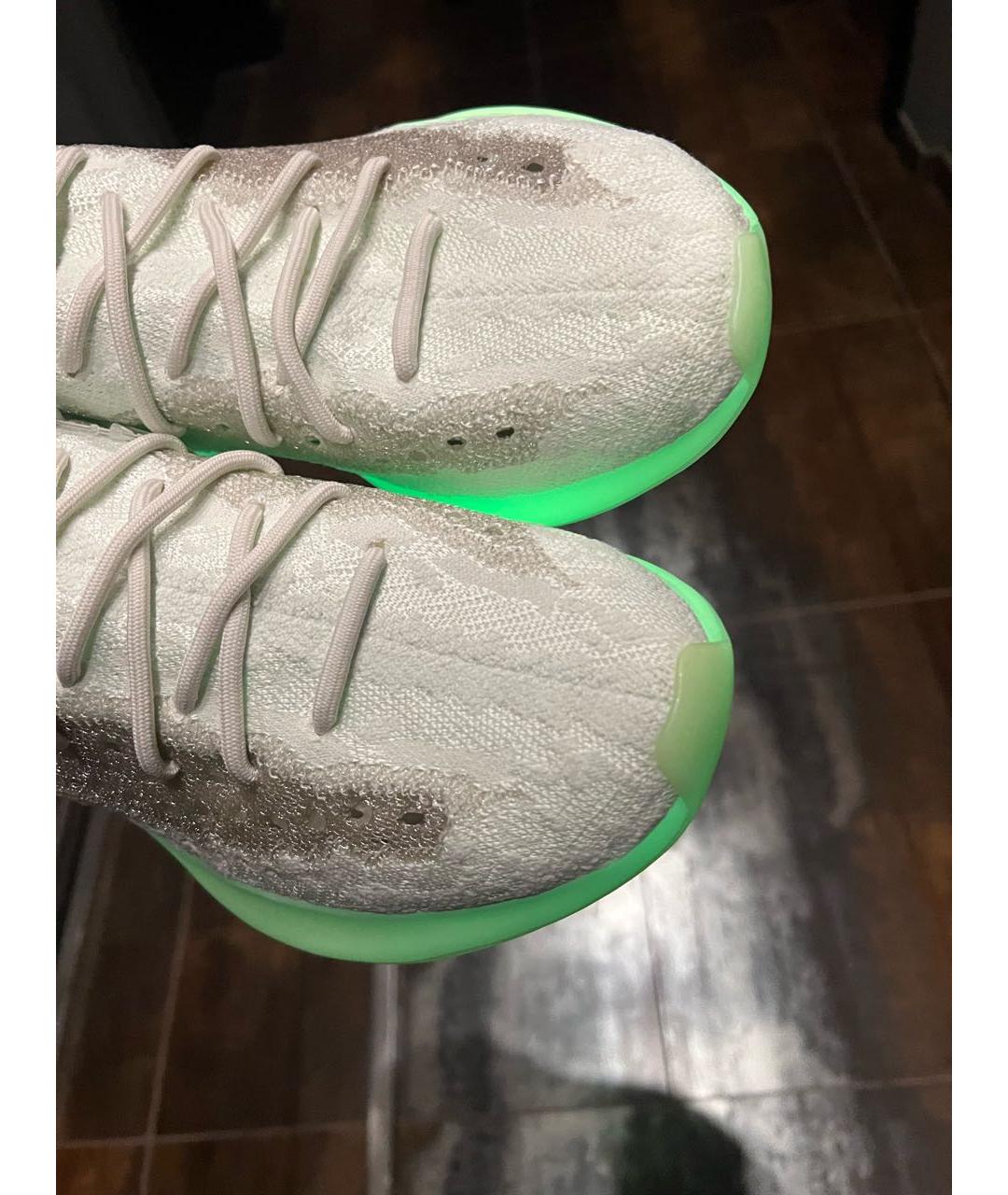 ADIDAS YEEZY Белые текстильные низкие кроссовки / кеды, фото 5
