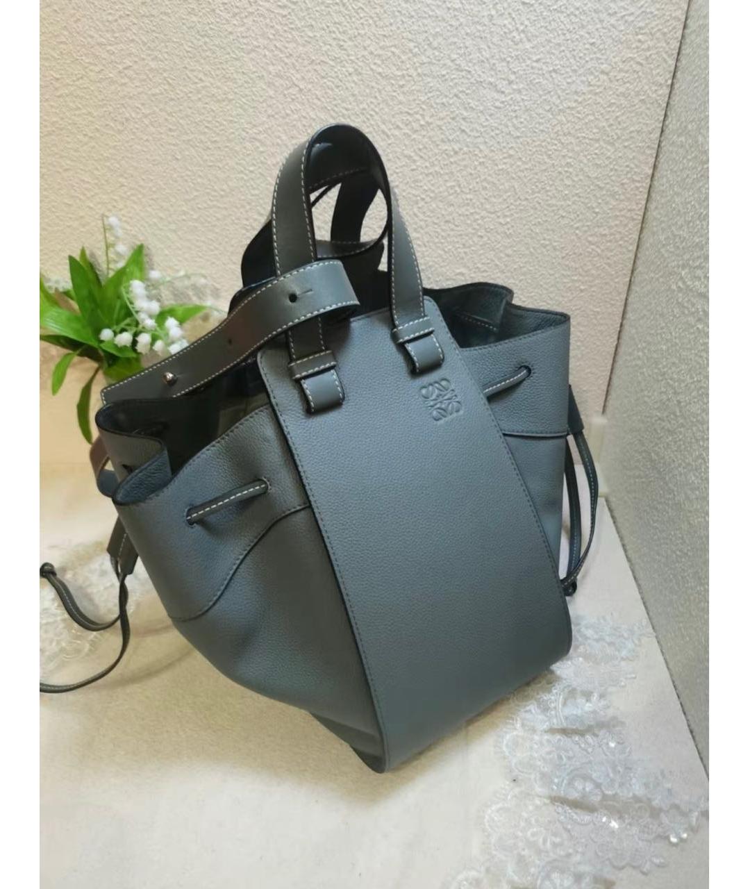 LOEWE Голубая кожаная сумка тоут, фото 5