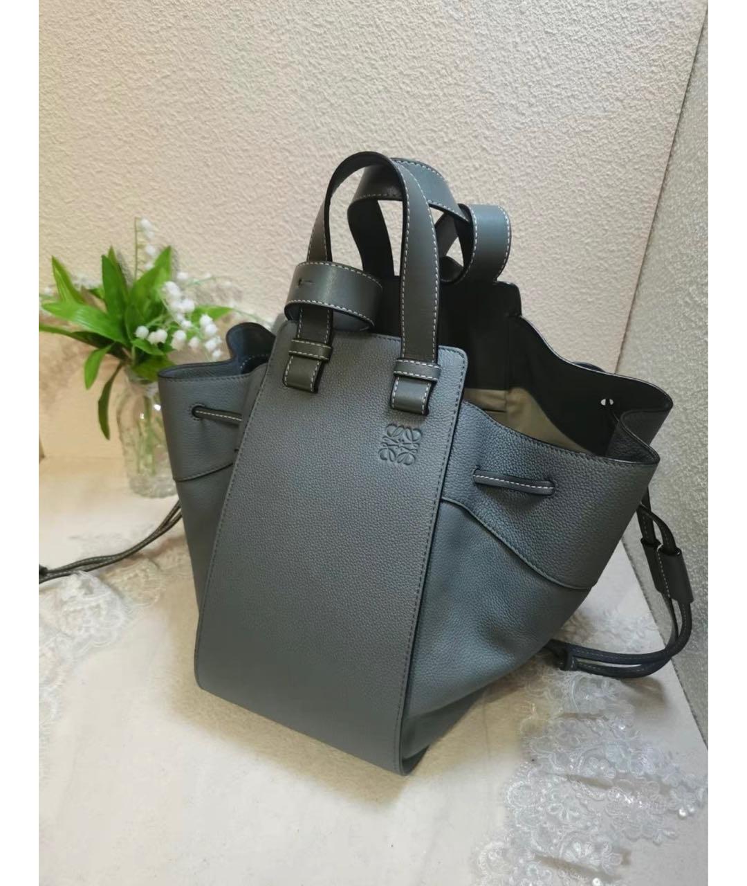 LOEWE Голубая кожаная сумка тоут, фото 4
