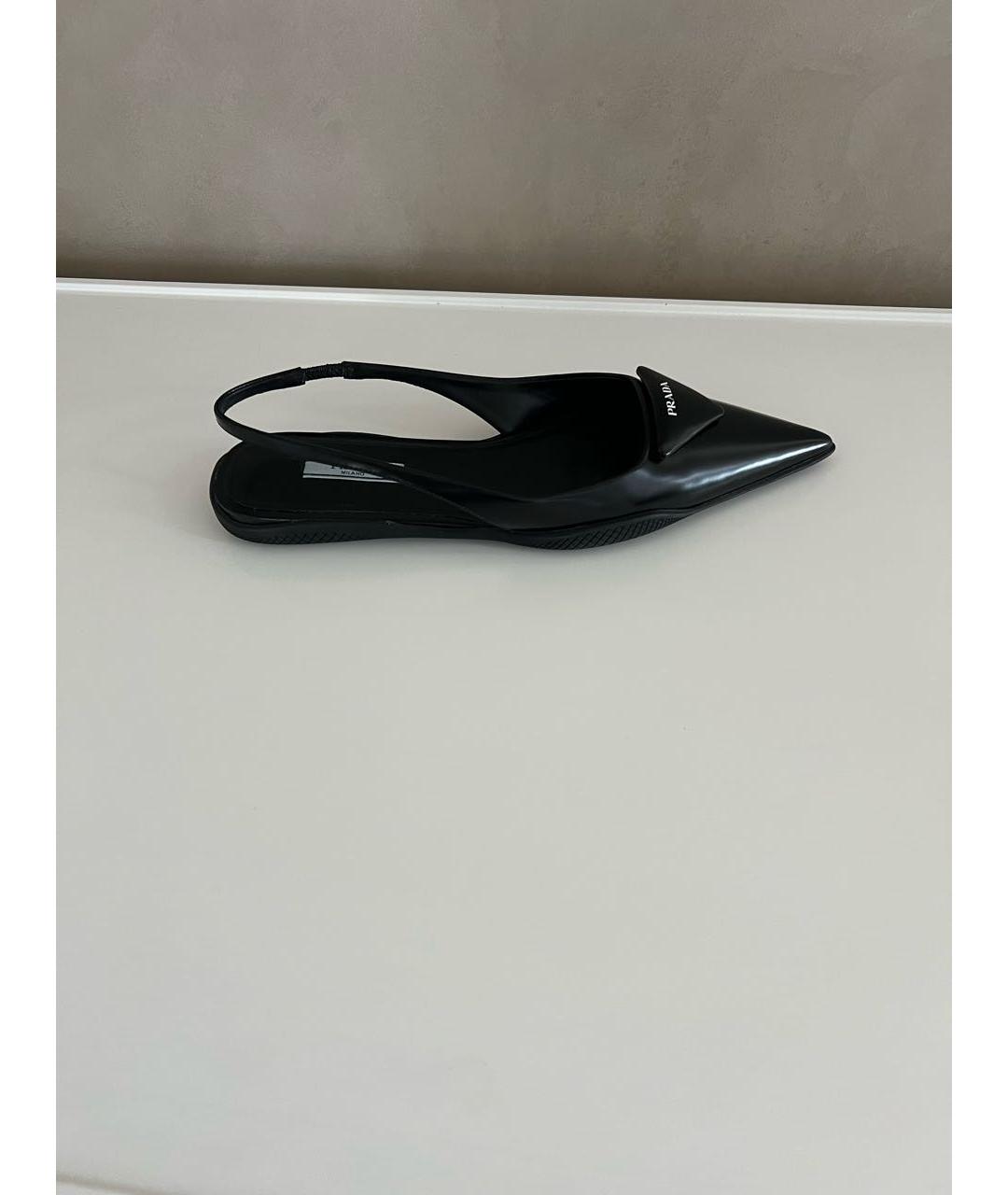 PRADA Черные кожаные балетки, фото 8