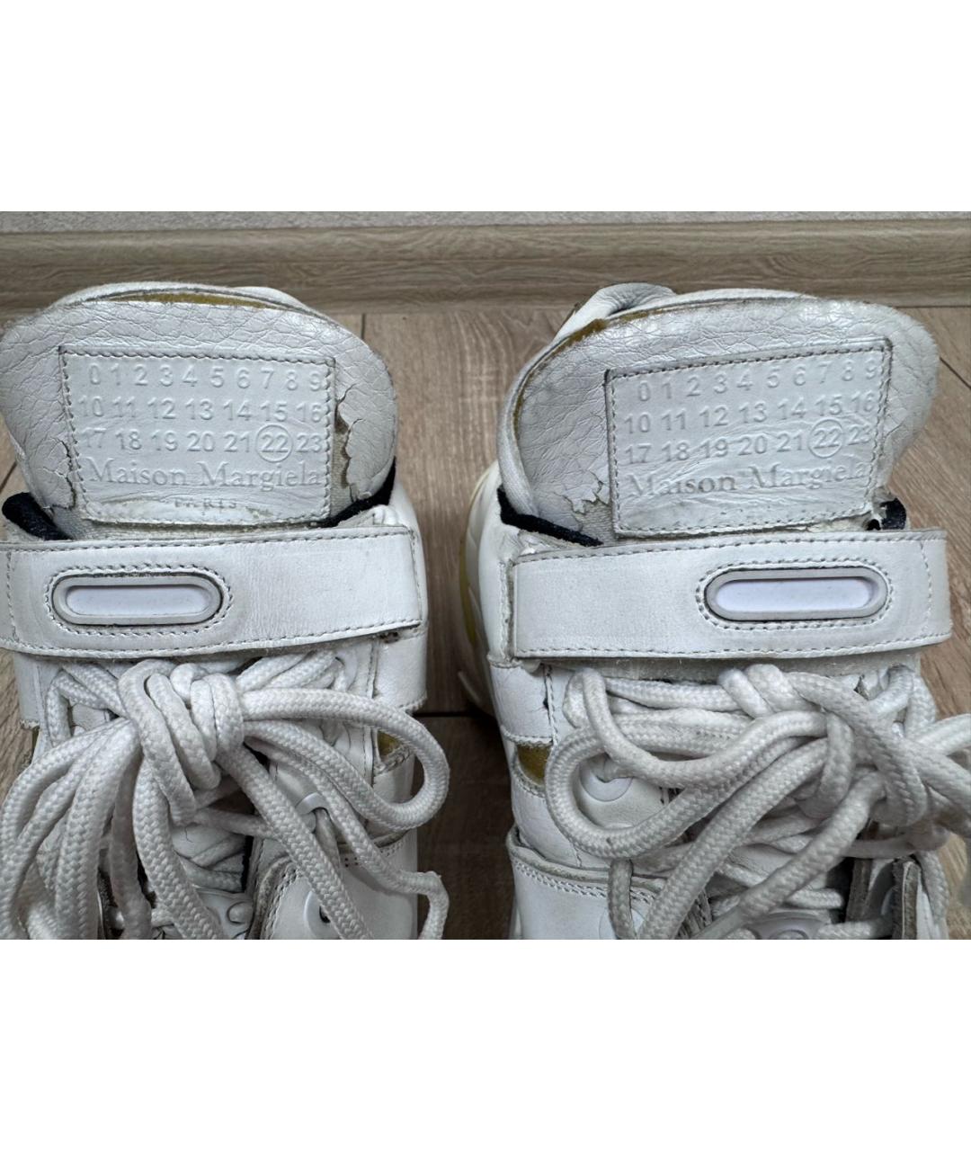 MM6 MAISON MARGIELA Белые кожаные высокие кроссовки / кеды, фото 8