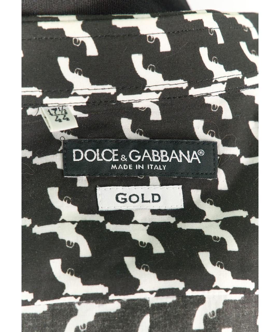 DOLCE&GABBANA Черная хлопковая кэжуал рубашка, фото 3