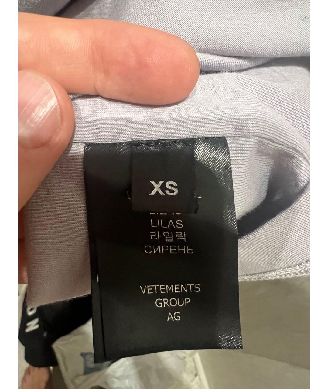 VETEMENTS Серая хлопковая футболка, фото 7