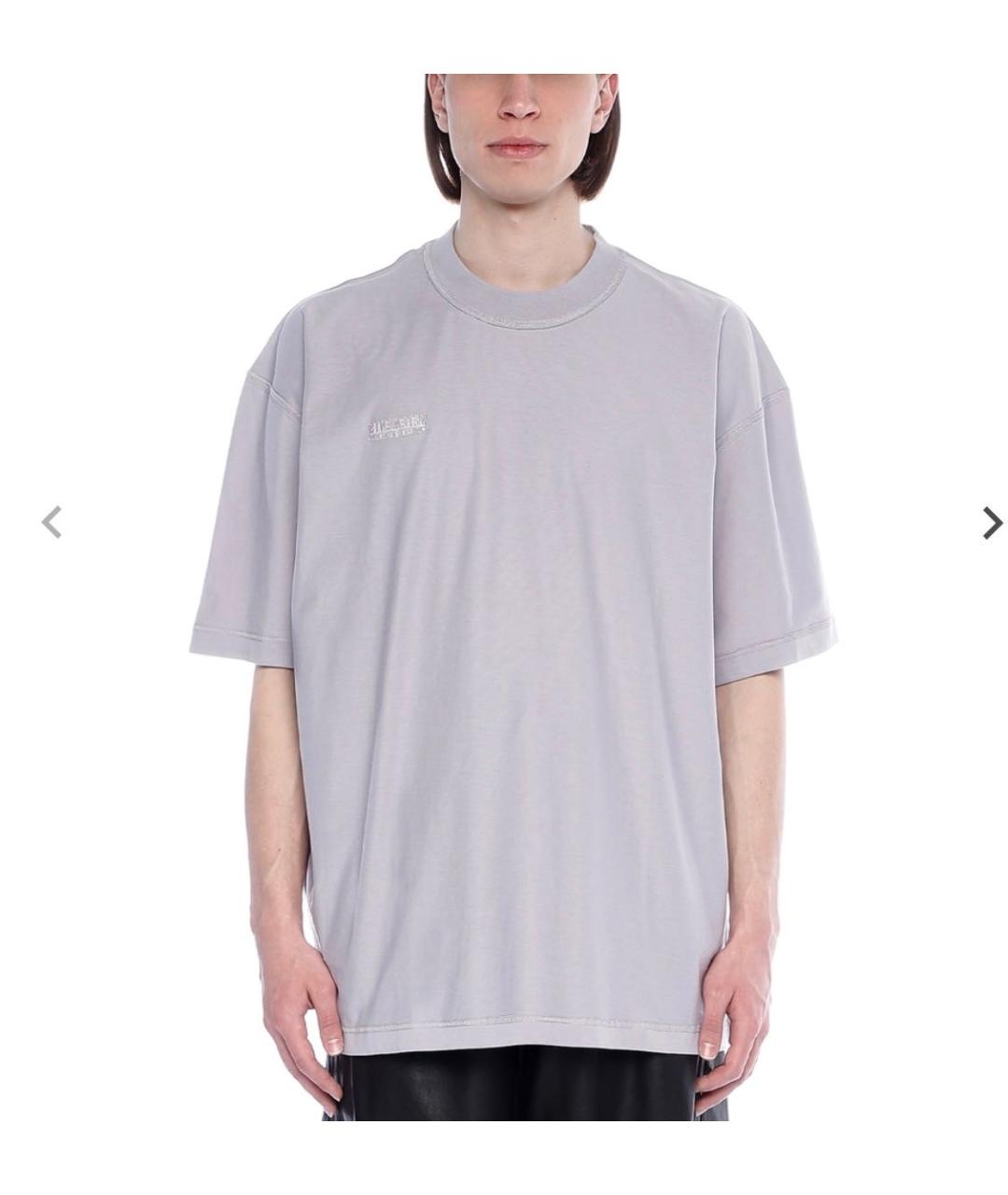 VETEMENTS Серая хлопковая футболка, фото 8