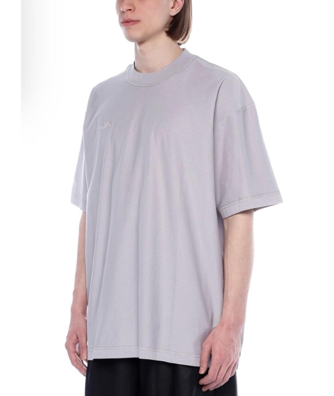 VETEMENTS Серая хлопковая футболка, фото 3