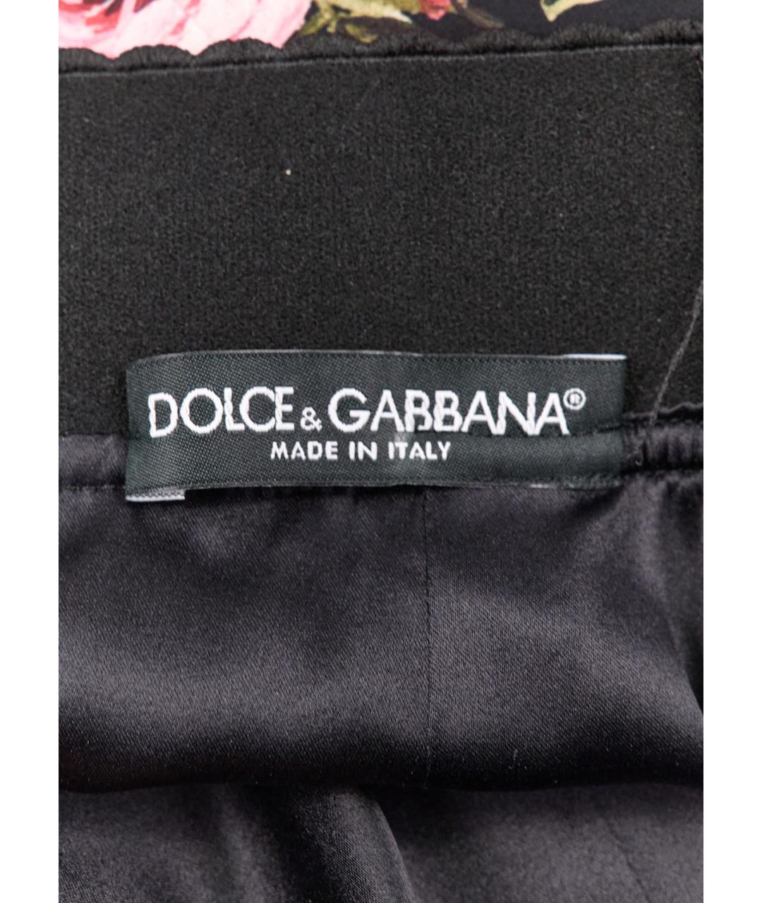 DOLCE&GABBANA Черная шелковая юбка макси, фото 5