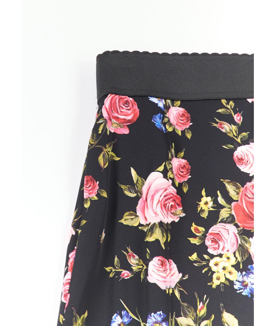 DOLCE&GABBANA Черная шелковая юбка макси, фото 3