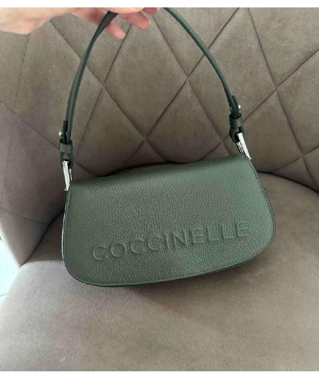 COCCINELLE Антрацитовая кожаная сумка через плечо, фото 3