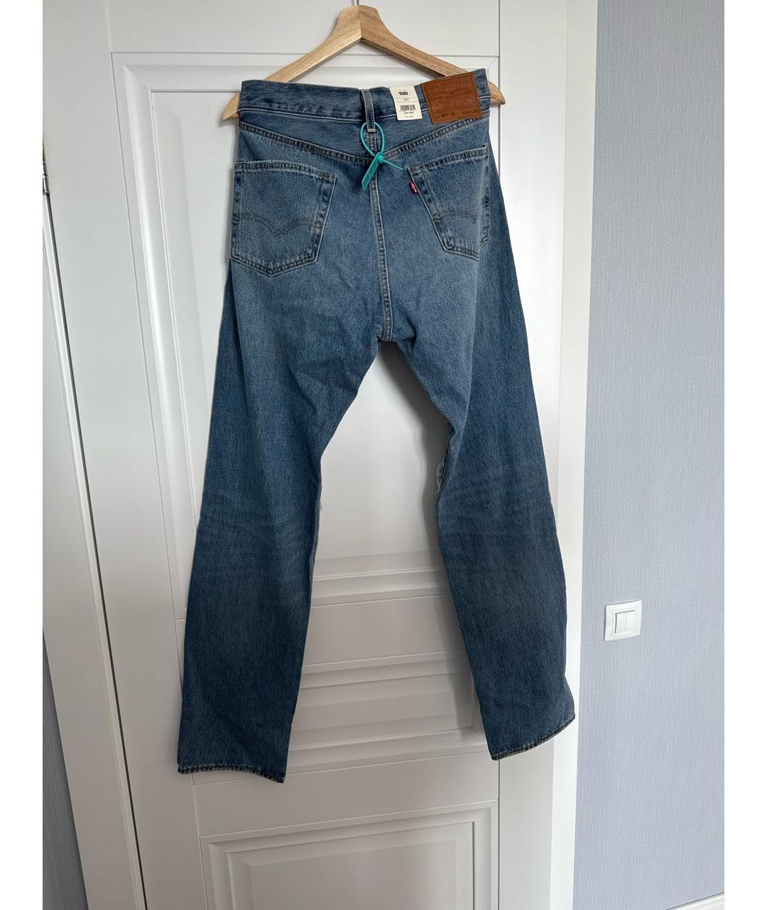 LEVI'S Синие хлопковые прямые джинсы, фото 2