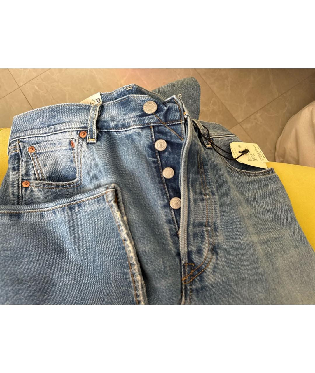 LEVI'S Синие хлопковые прямые джинсы, фото 4