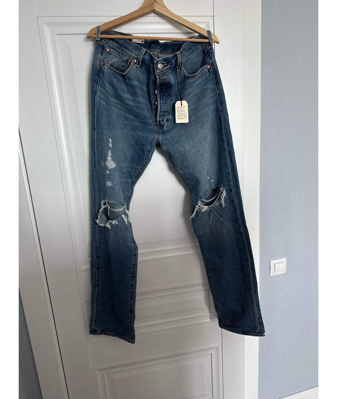 LEVI'S Синие хлопковые прямые джинсы, фото 5