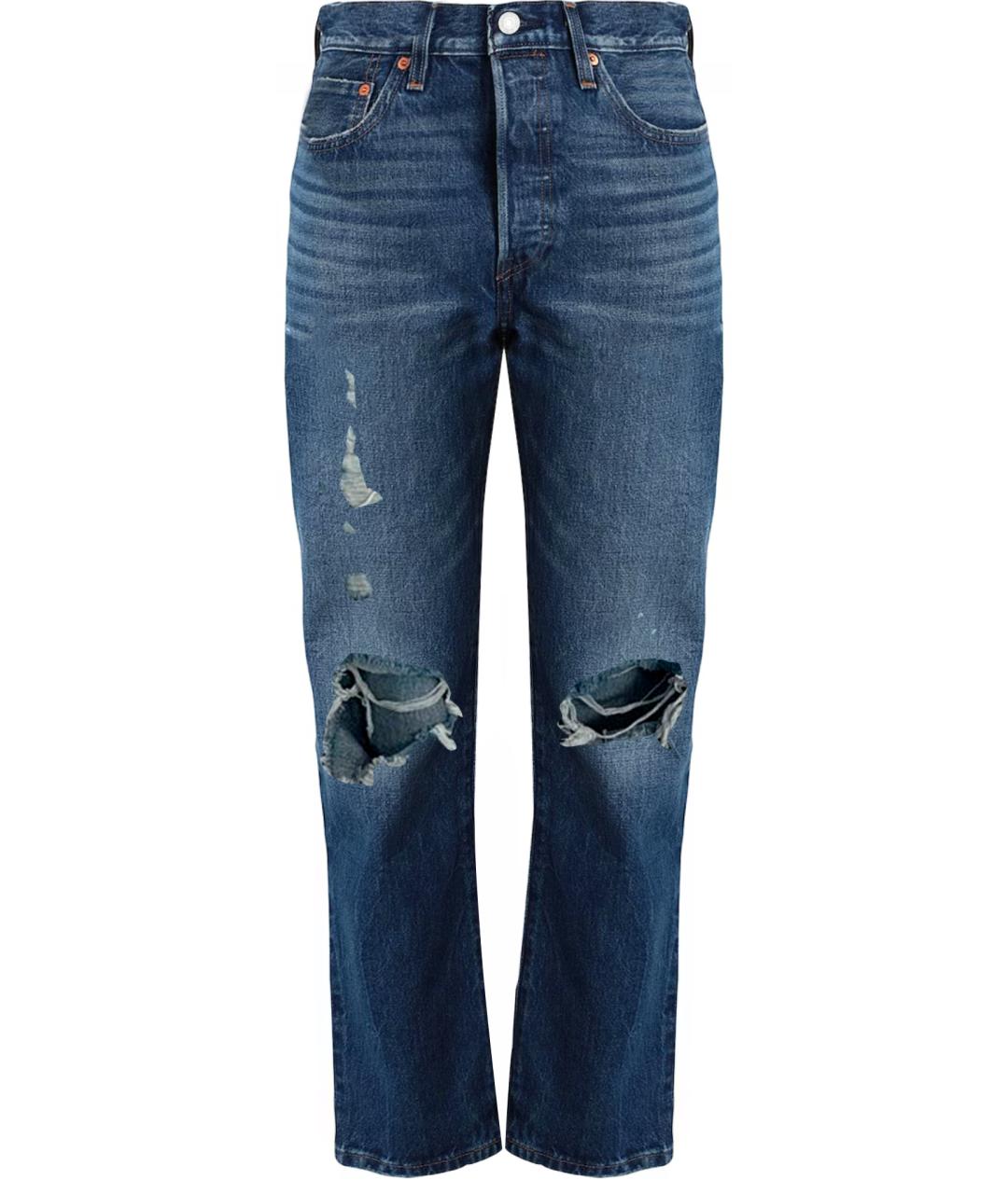 LEVI'S Синие хлопковые прямые джинсы, фото 1