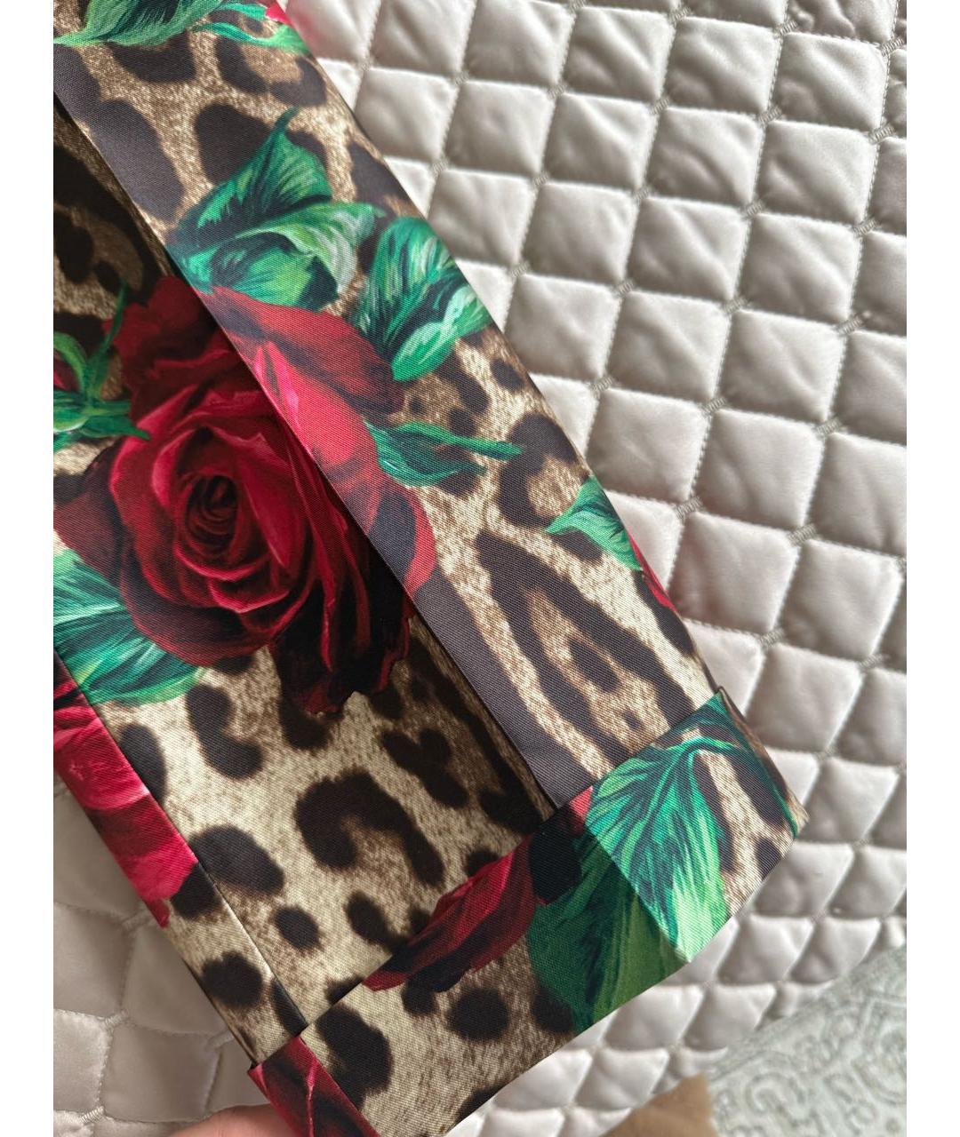 DOLCE&GABBANA Мульти шелковые прямые брюки, фото 6