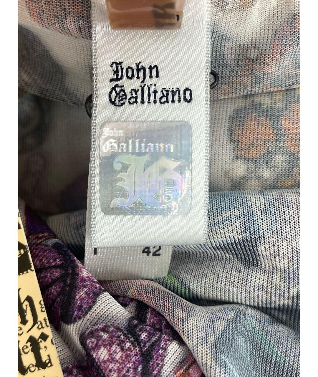 JOHN GALLIANO Мульти полиэстеровое платье, фото 7