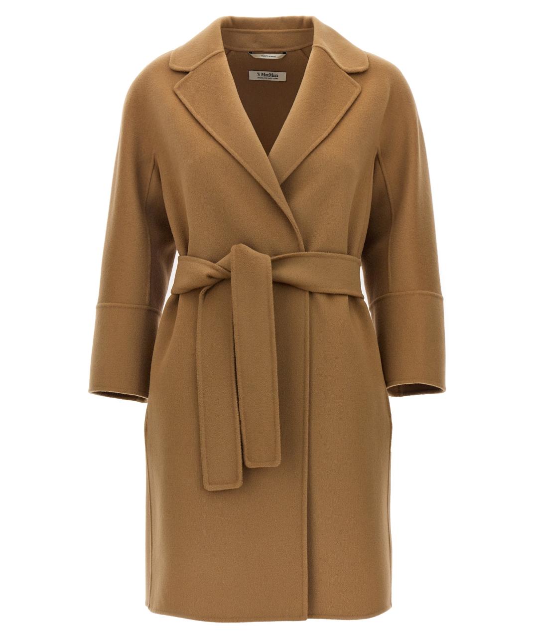 'S MAX MARA Коричневое шерстяное пальто, фото 1