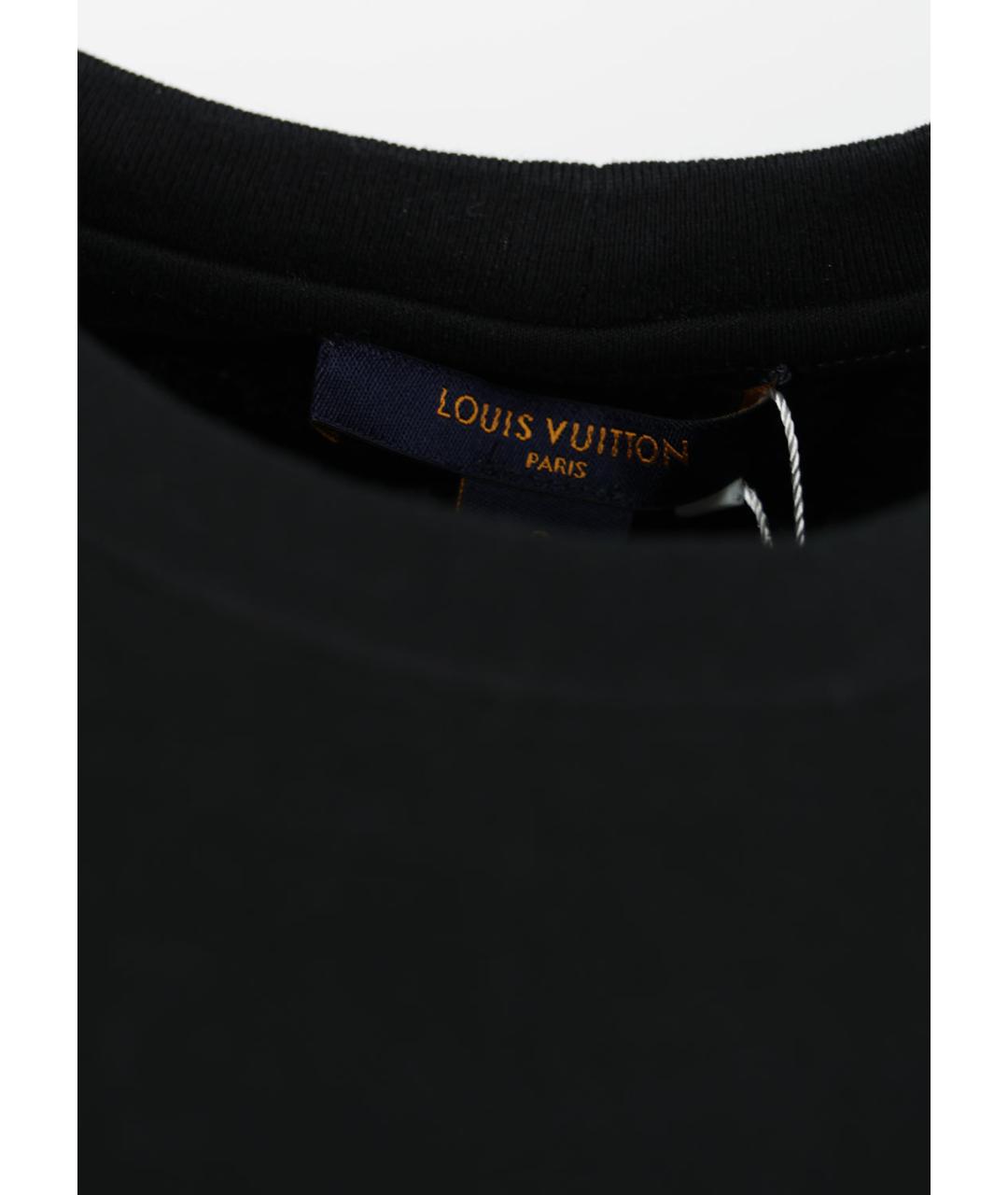 LOUIS VUITTON Черная хлопковая футболка, фото 3