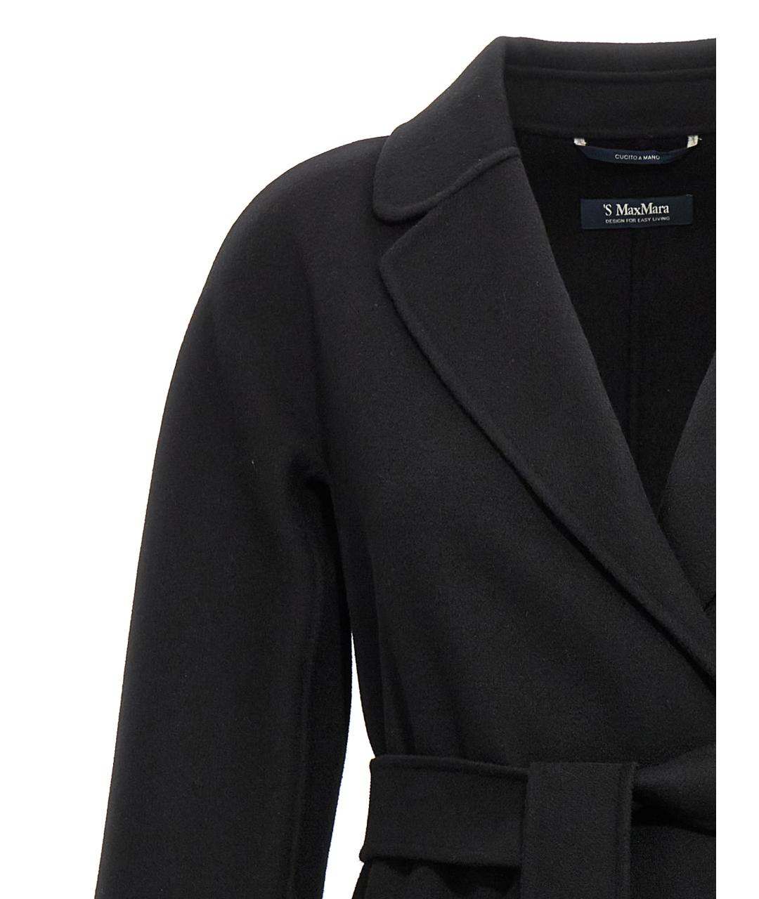 'S MAX MARA Черное шерстяное пальто, фото 3